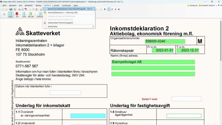 Så här gör du en filöverföring till Skatteverket för Inkomstdeklaration 2