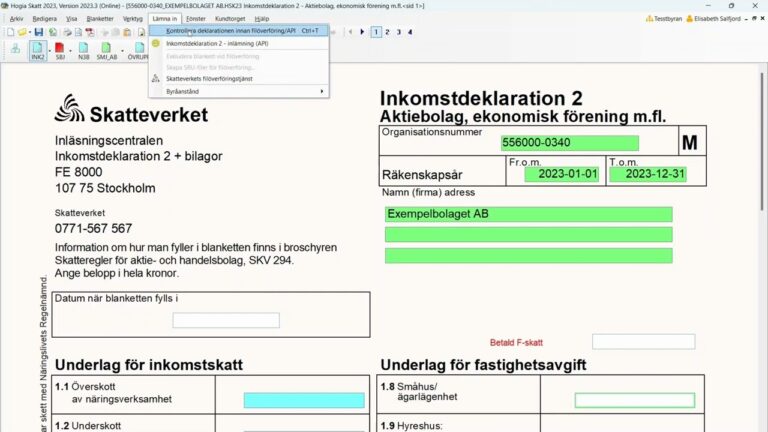 Så här gör du en filöverföring till Skatteverket för Inkomstdeklaration 2