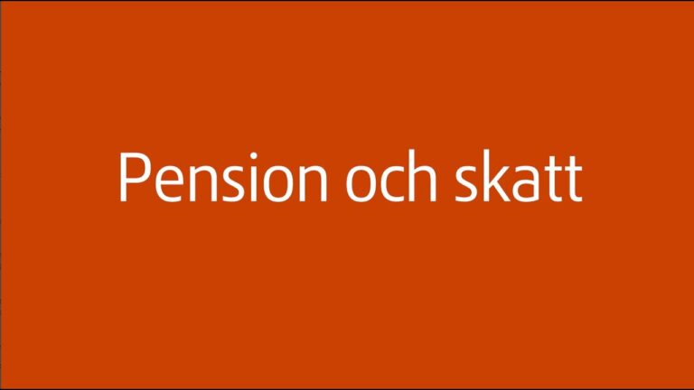 Skatteverket: S&aring; fungerar skatt p&aring; pension i Sverige